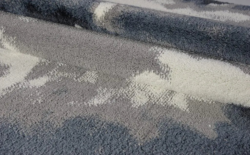 Toronto Sky Gray Abstract Area Rug -