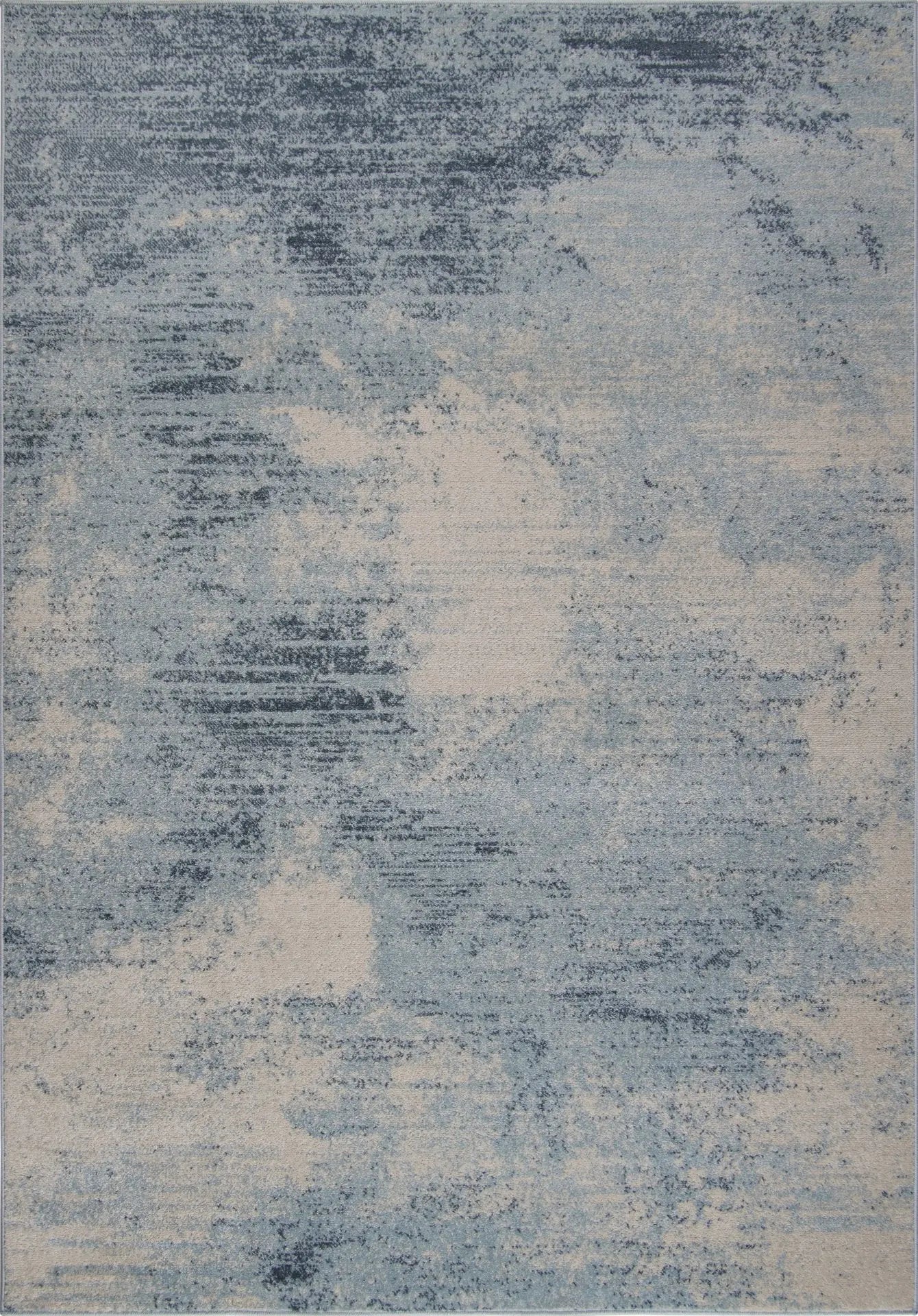 Unique Ivory Rustic Blue Area Rug