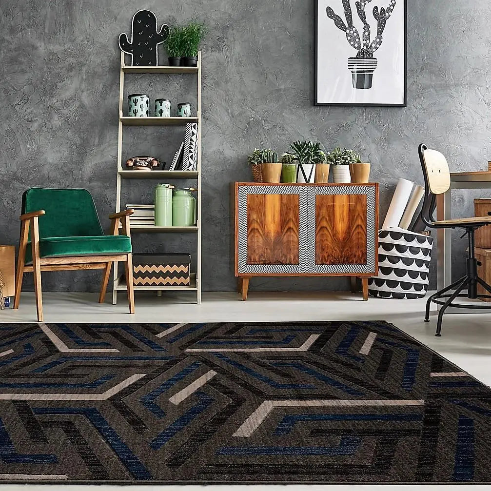 Park Royal Grey Blue Area Rug -
