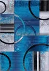 ladole rugs adonis collection geometric turquoise black and grey polypropylene area rug 8x10, 8x11 ft Large Living Room Carpet, Bedroom, Kitchen