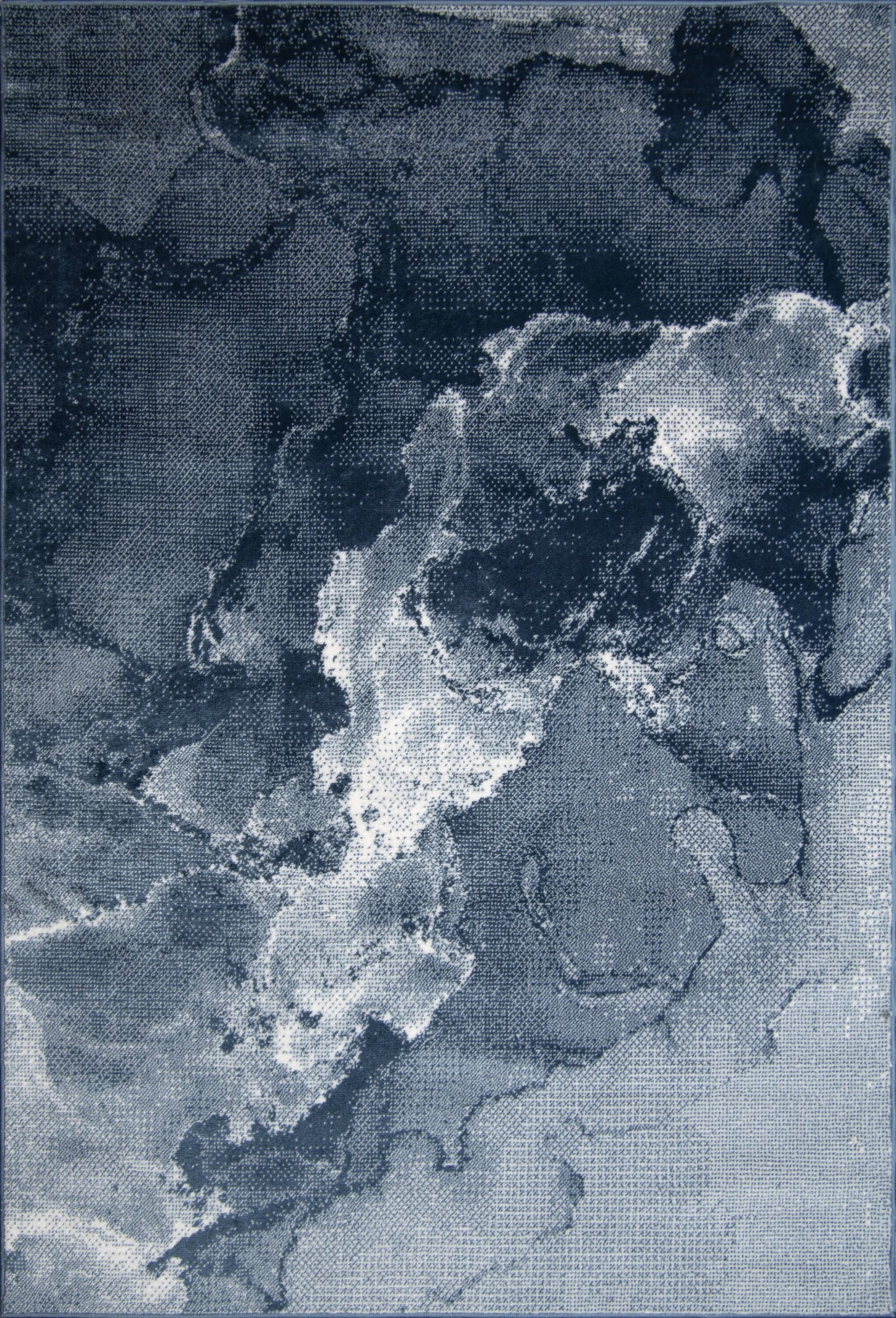 Azra Blue Abstract Contemporary Marble Minimal Design Area Rug La Dole Rugs