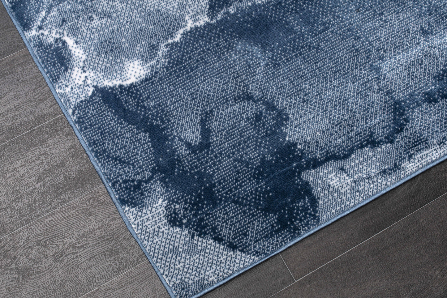 Azra Blue Abstract Contemporary Marble Minimal Design Area Rug La Dole Rugs