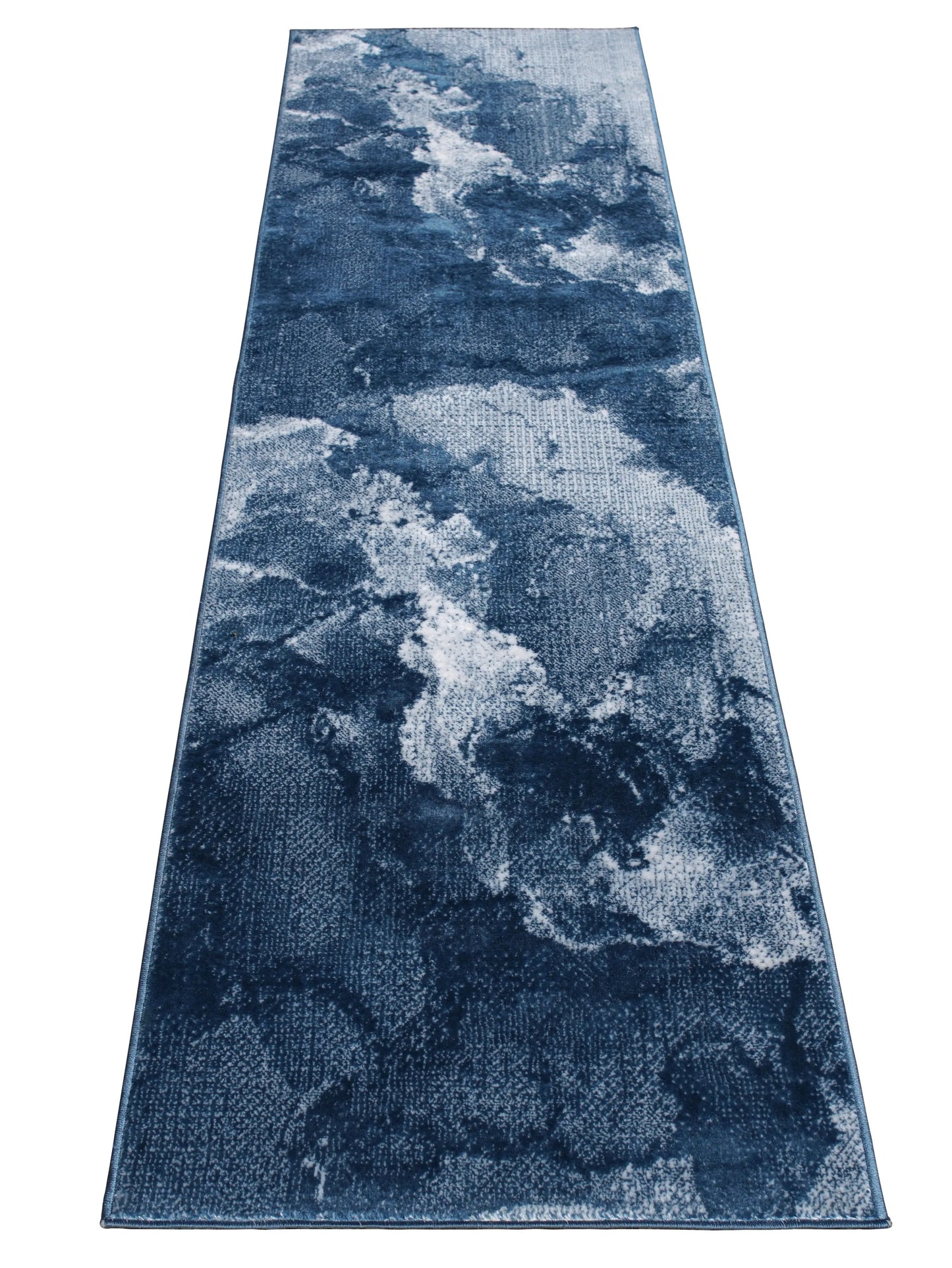 Azra Blue Abstract Contemporary Marble Minimal Design Area Rug La Dole Rugs