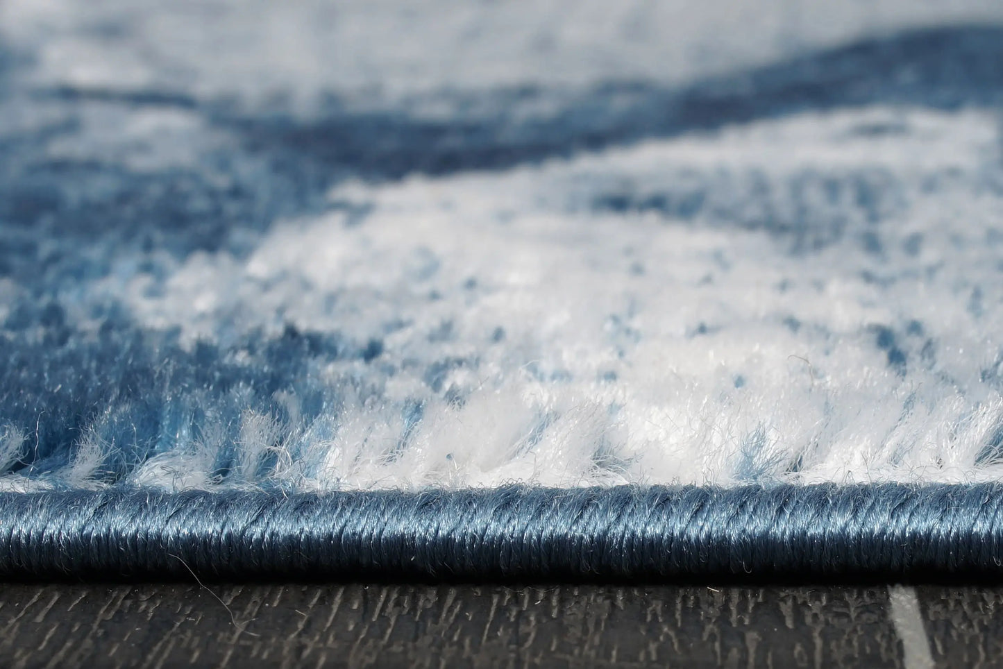 Azra Blue Abstract Contemporary Marble Minimal Design Area Rug La Dole Rugs
