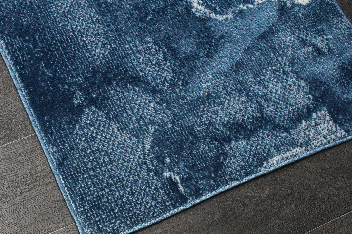 Azra Blue Abstract Contemporary Marble Minimal Design Area Rug La Dole Rugs