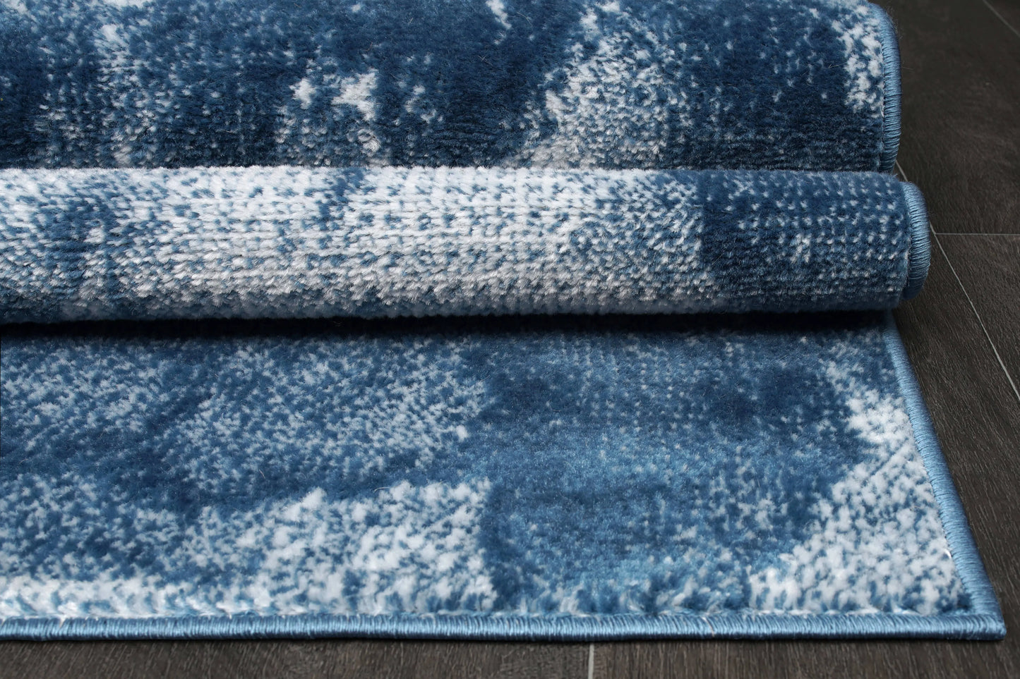 Azra Blue Abstract Contemporary Marble Minimal Design Area Rug La Dole Rugs