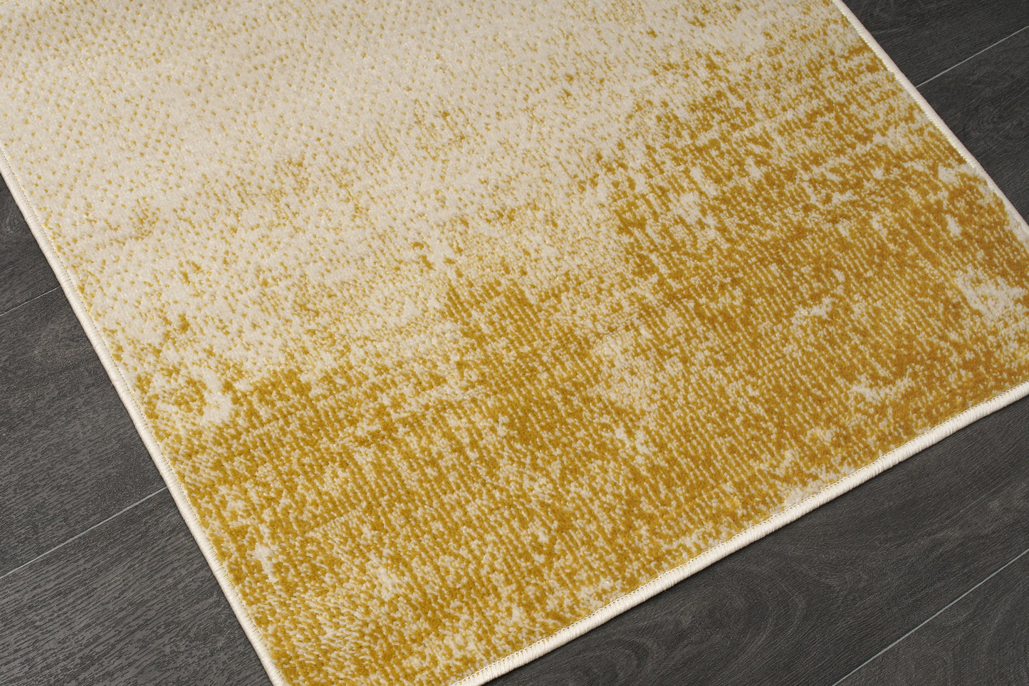 Azra Yellow Mustard Canary Amber Abstract Contemporary Marble Minimal Design Area Rug La Dole Rugs