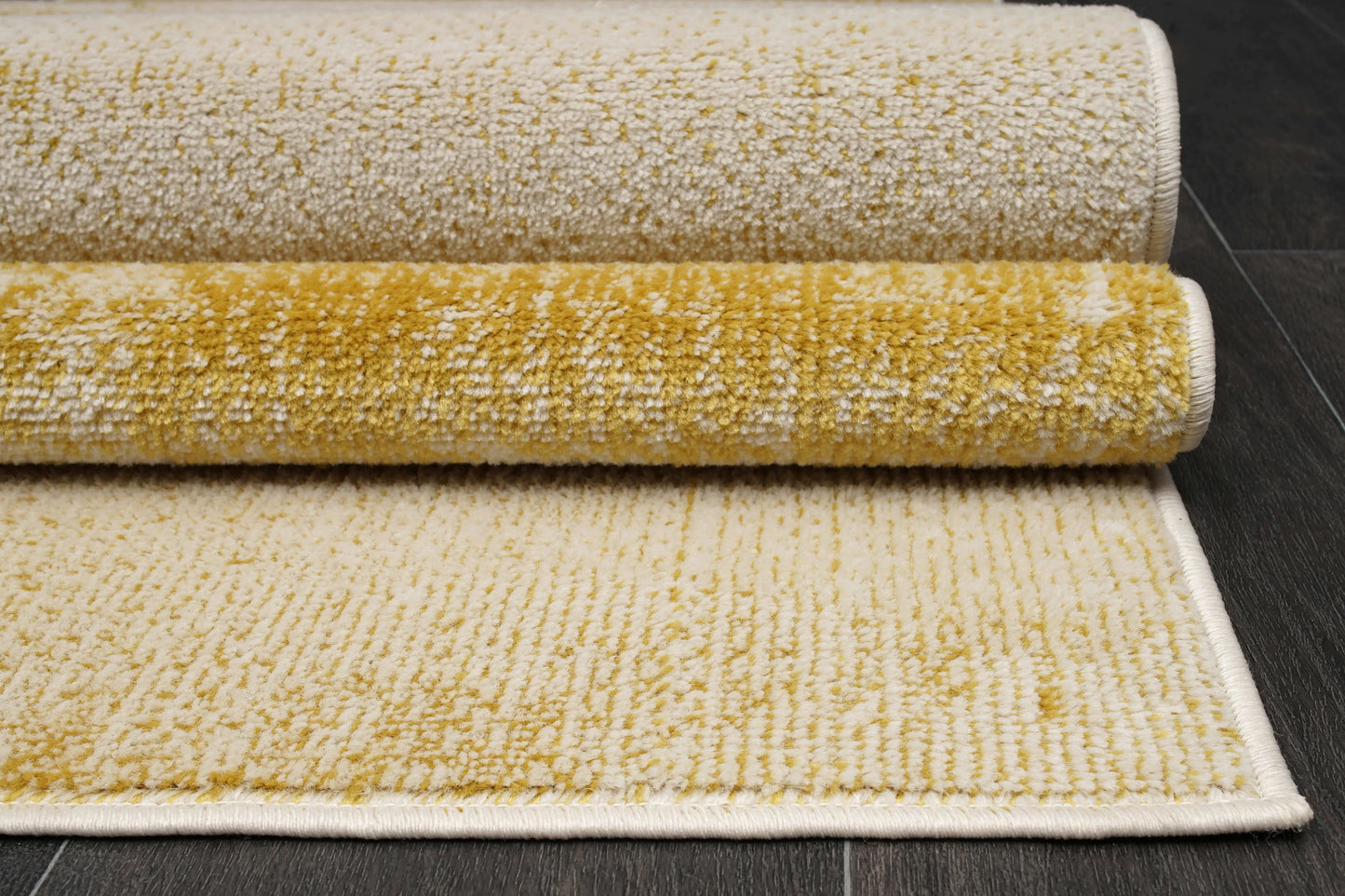 Azra Yellow Mustard Canary Amber Abstract Contemporary Marble Minimal Design Area Rug La Dole Rugs
