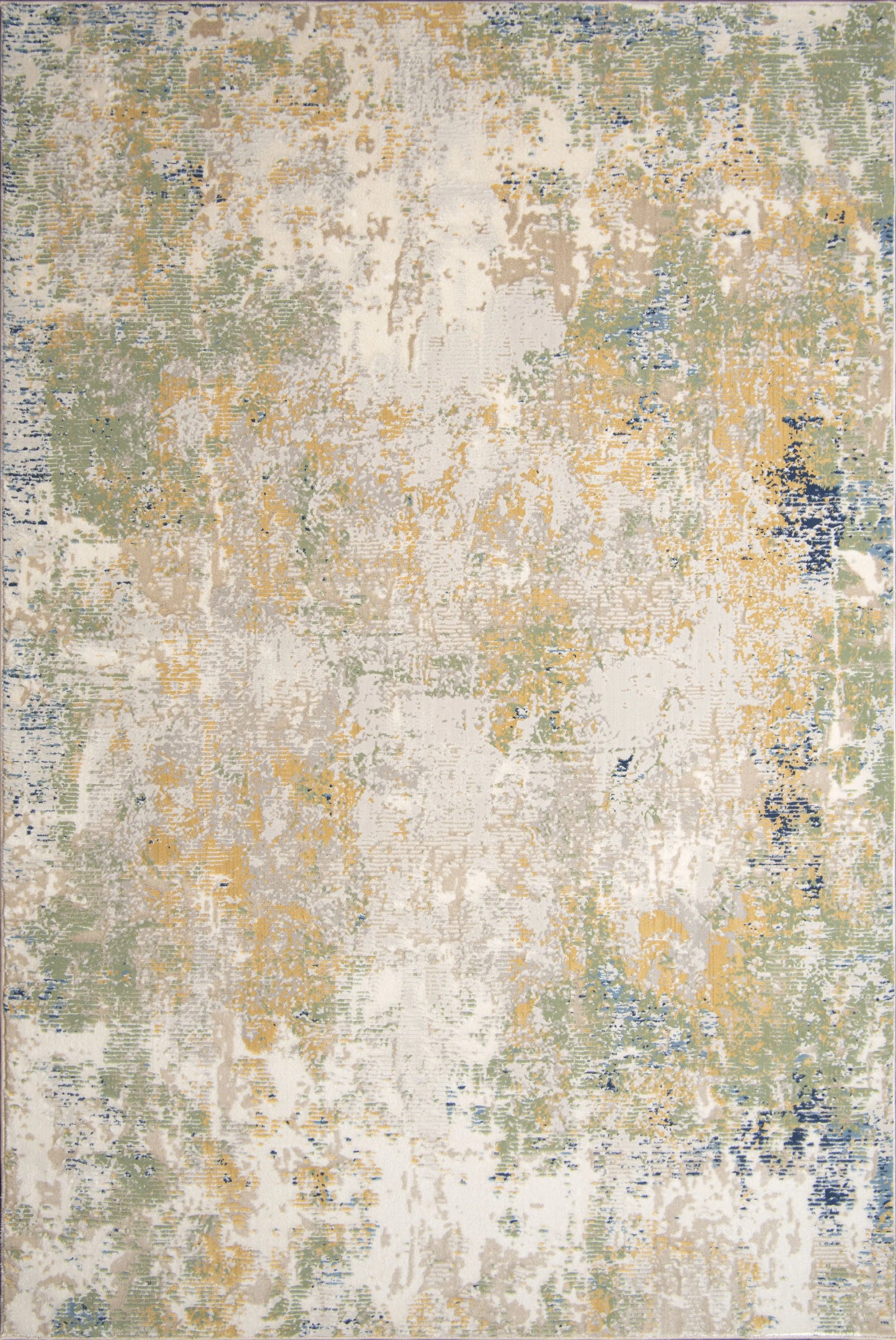 Quadro Beige Yellow Green Multicolor Rustic Abstract Modern Textured Area Rug La Dole Rugs