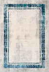 blue grey bordered modern contemporary minimalistic area rug for living room bedroom 8x10, 8x11 ft Large Living Room Carpet, Bedroom, Kitchen