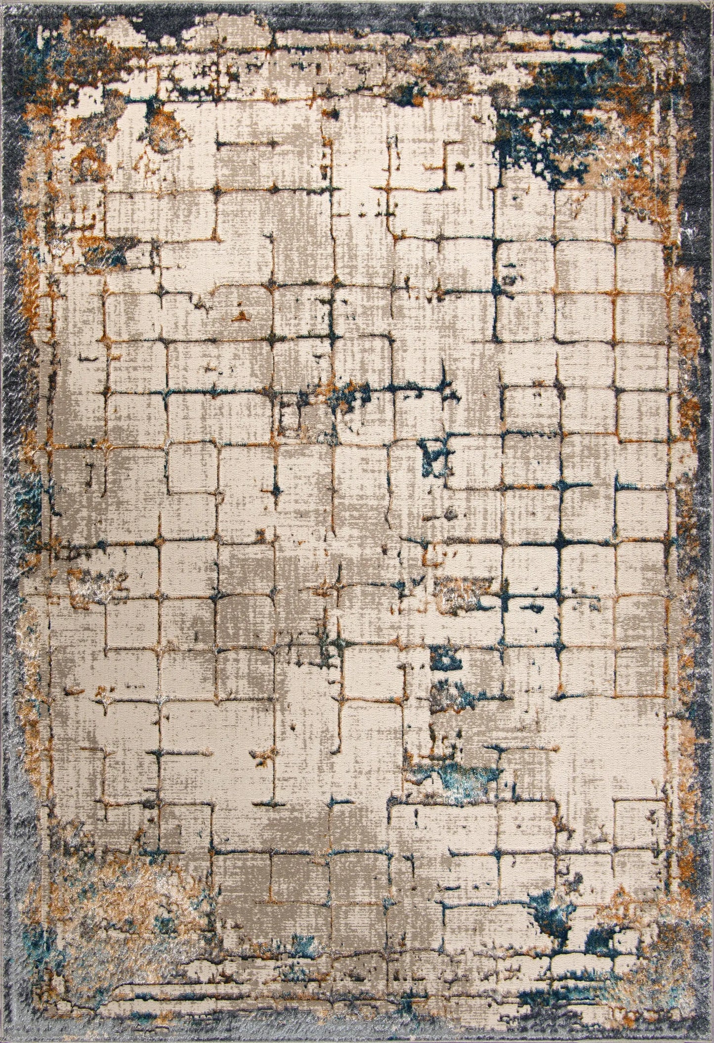beige brown silver blue metalic abstract modern contemporary minimalistic bordered area rug 2x8, 3x10, 2x10 ft Long Runner Rug, Hallway, Balcony, Entry Way, Kitchen, Stairs