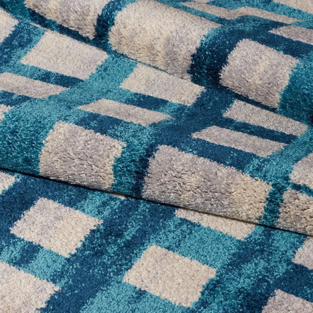 eaton centre blue beige area rug 2x8, 3x10, 2x10 ft Long Runner Rug, Hallway, Balcony, Entry Way, Kitchen, Stairs