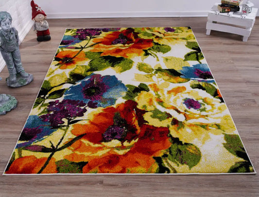 Multi Color Floral Area Rug - Ladolerugsca