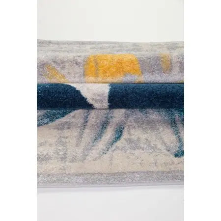 Teal Yellow Flower Area Rug - Ladolerugsca