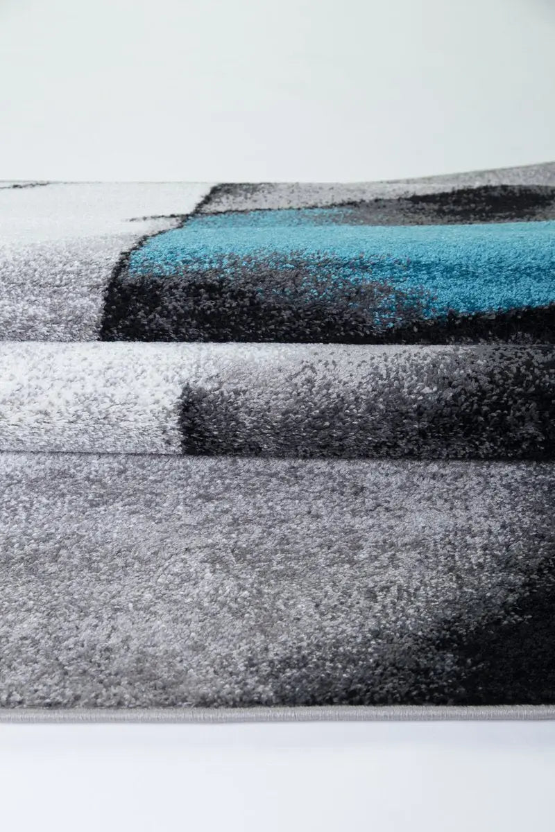 ladole rugs ladole rugs beautiful boston collection empire geometric pattern area rug carpet in blue grey 3x5 27 x 411 80cm x 150cm 27 x 41180cm x 150cm blue grey 6x8, 6x9 ft Living Room, Bedroom, Dining Area, Kitchen Carpet