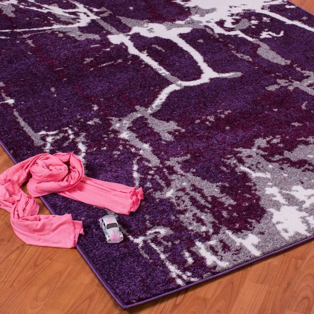 violet grey abstract area rug 5x7, 5x8 ft Contemporary, Living Room Carpet, Bedroom, Home Office