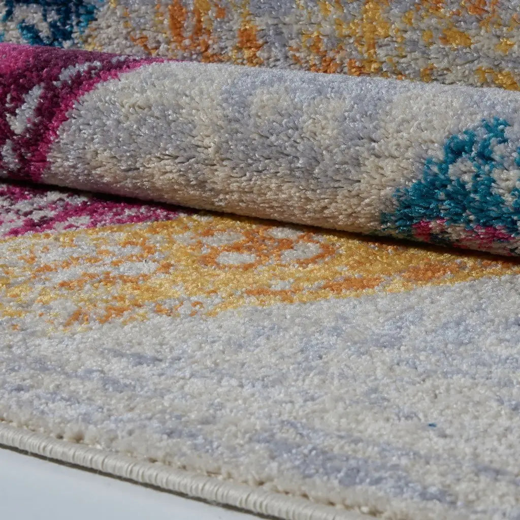 centre point cream area rug 2x5, 3x5 Runner Rug, Entry Way, Entrance, Balcony, Bedside, Home Office, Table Top