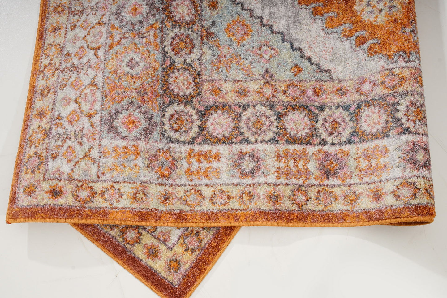 Mashad Persian Terra Orange Area Rug - Ladolerugsca