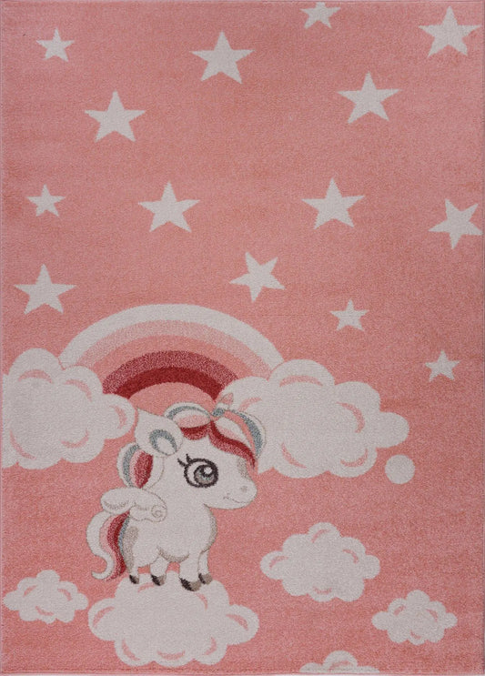 Light Pink Unicorn Kids Area Rug - Ladolerugsca