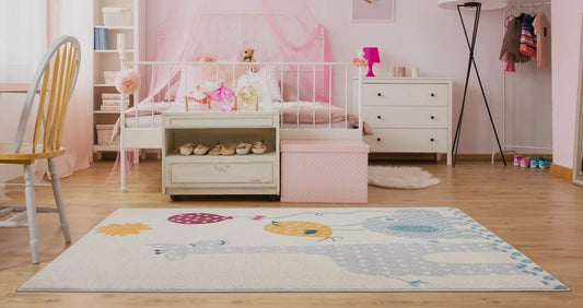 Giraffe Elephant Bird Kids Area Rug - Ladolerugsca