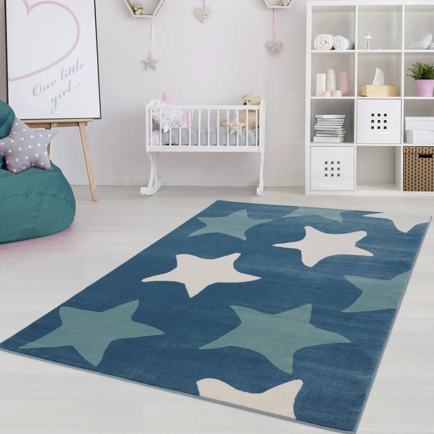 Star Blue Area Rug -