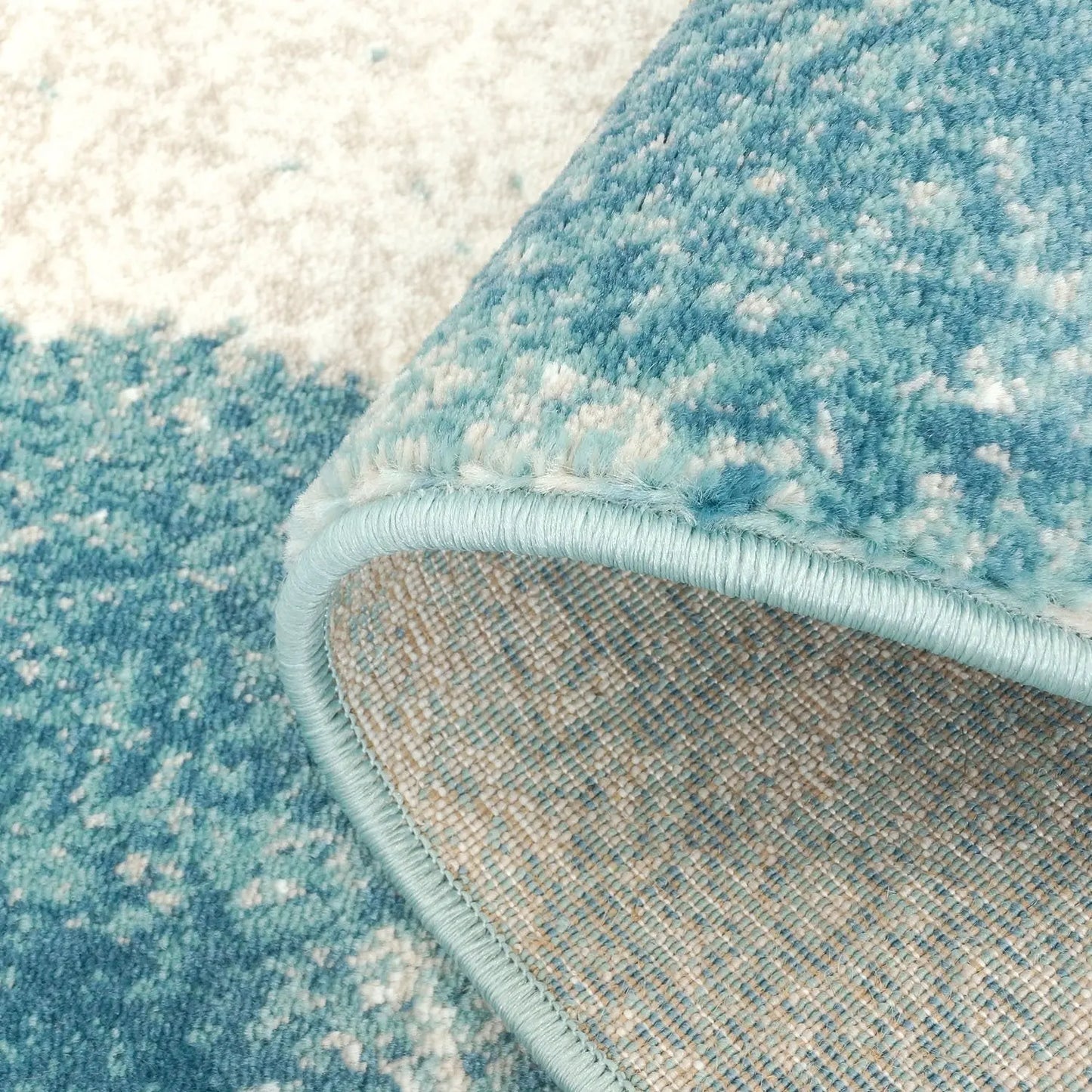 Unigue Teal Area Rug -