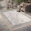 Ivory Beige Ikat Traditional Living Room Area Rug
