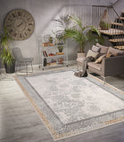 Ivory Beige Ikat Traditional Living Room Area Rug