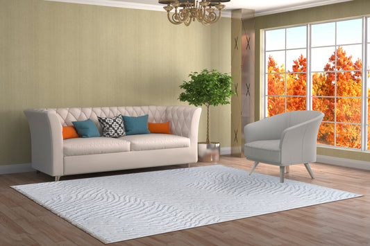 White Textured Fluffy Soft Machine Washable Area Rug For Living Room, Bedroom