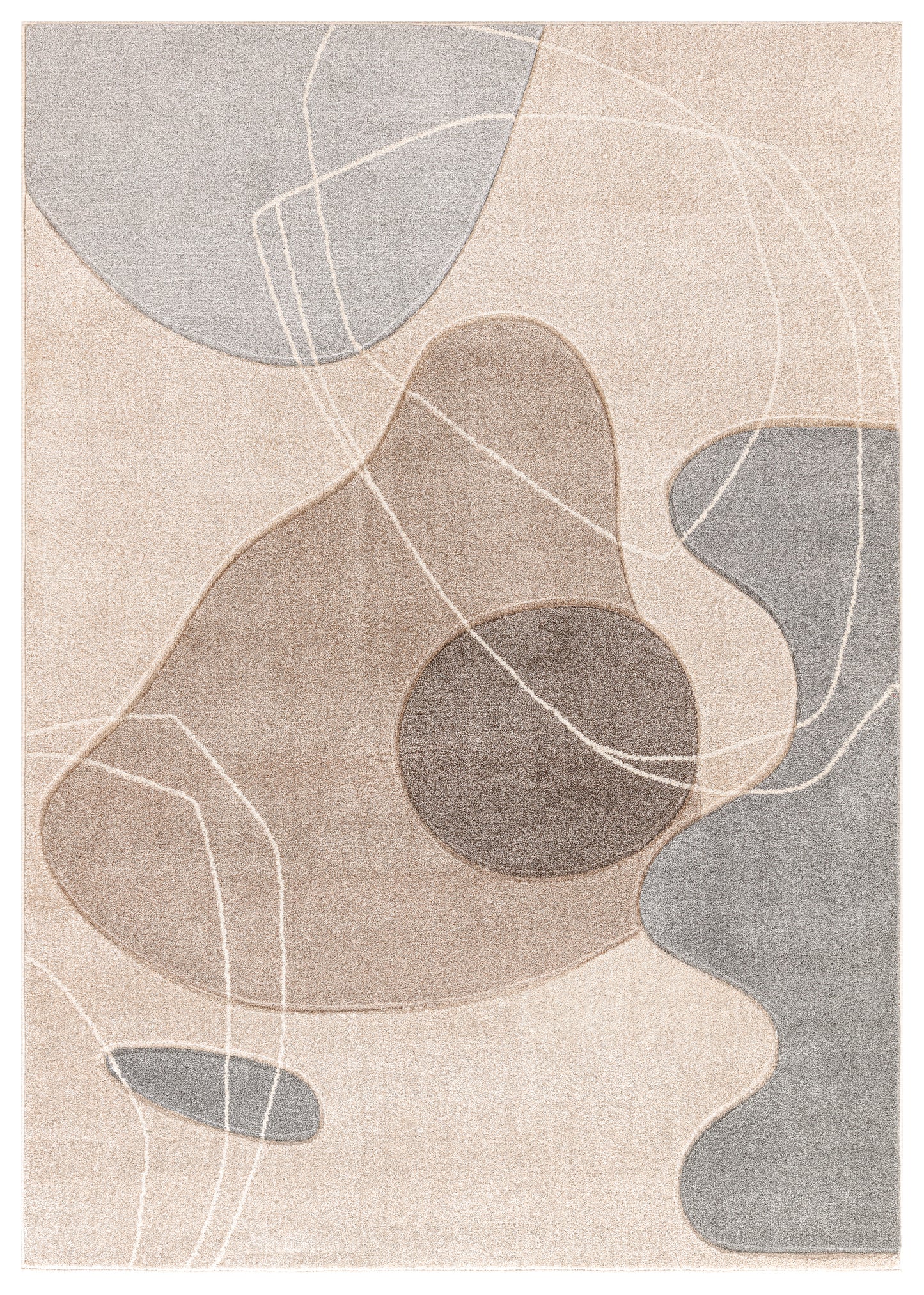 Blue Grey Beige Textured Abstract Living Room Bedroom Area Rug