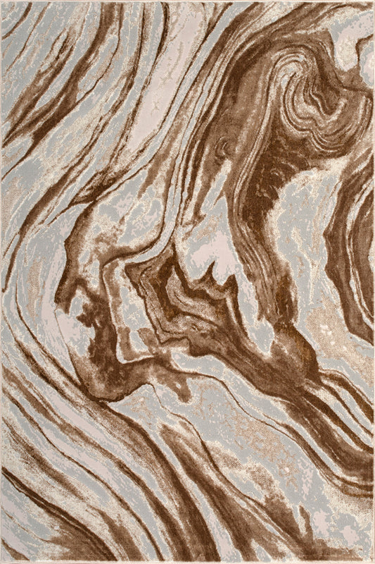 Brown Beige Earth Abstract Living Room Bedroom Area Rug