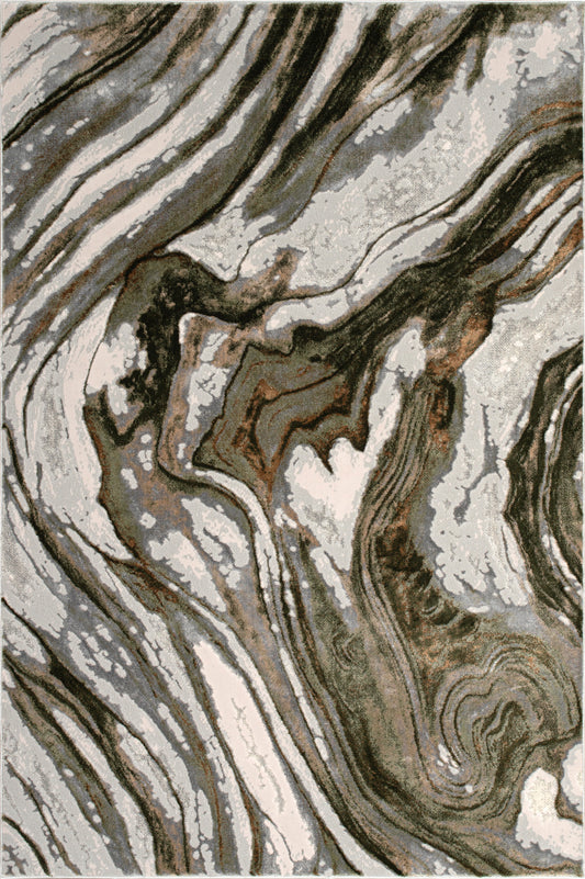 Green Ivory Earth Abstract Living Room Bedroom Area Rug