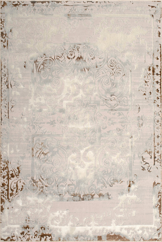 Beige Ivory Traditional Bordered Living Room Bedroom Area Rug
