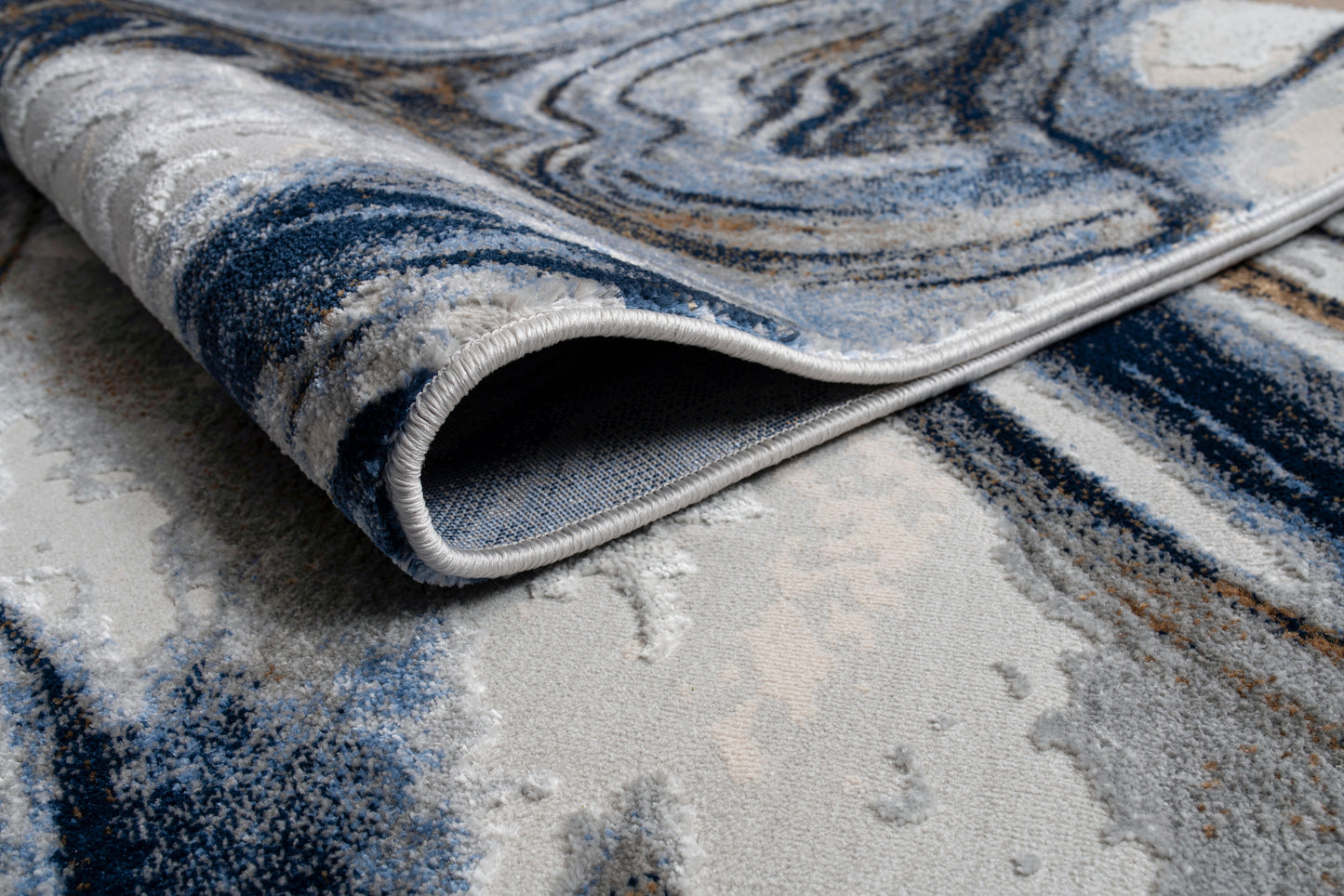 Blue Abstract Earth Living Room Bedroom Area Rug