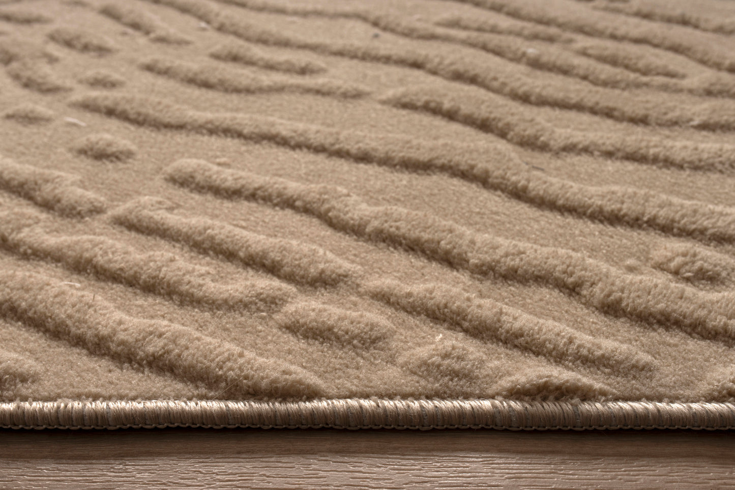 Beige Textured Fluffy Soft Machine Washable Area Rug For Living Room, Bedroom