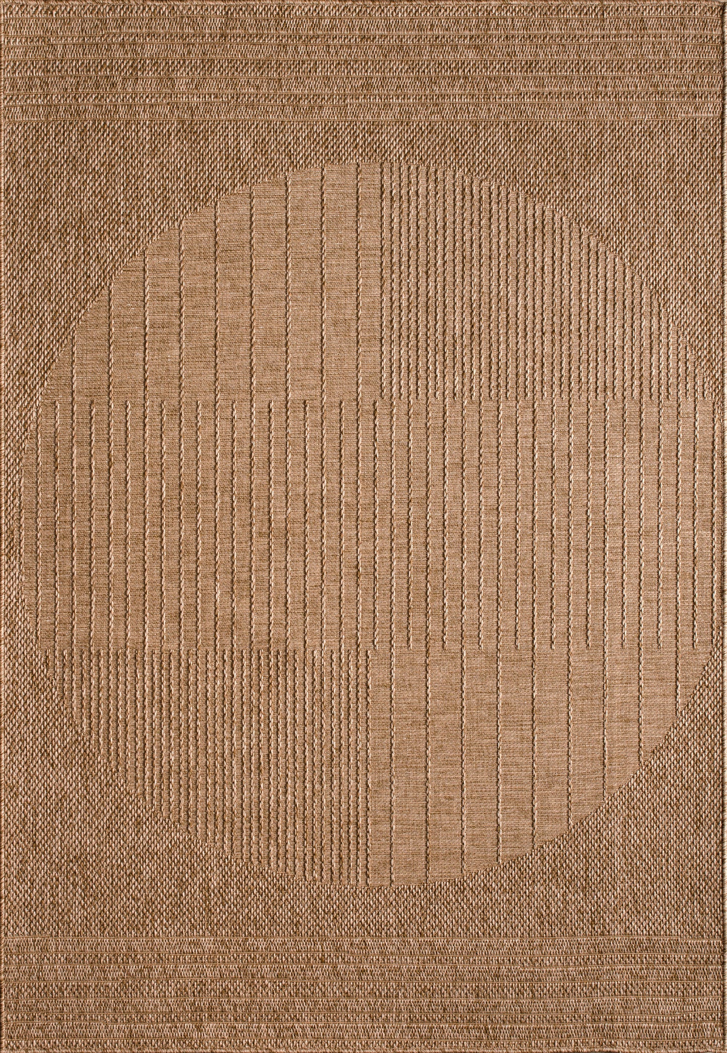 Beige Brown Geometric Living Room Bedroom Area Rug