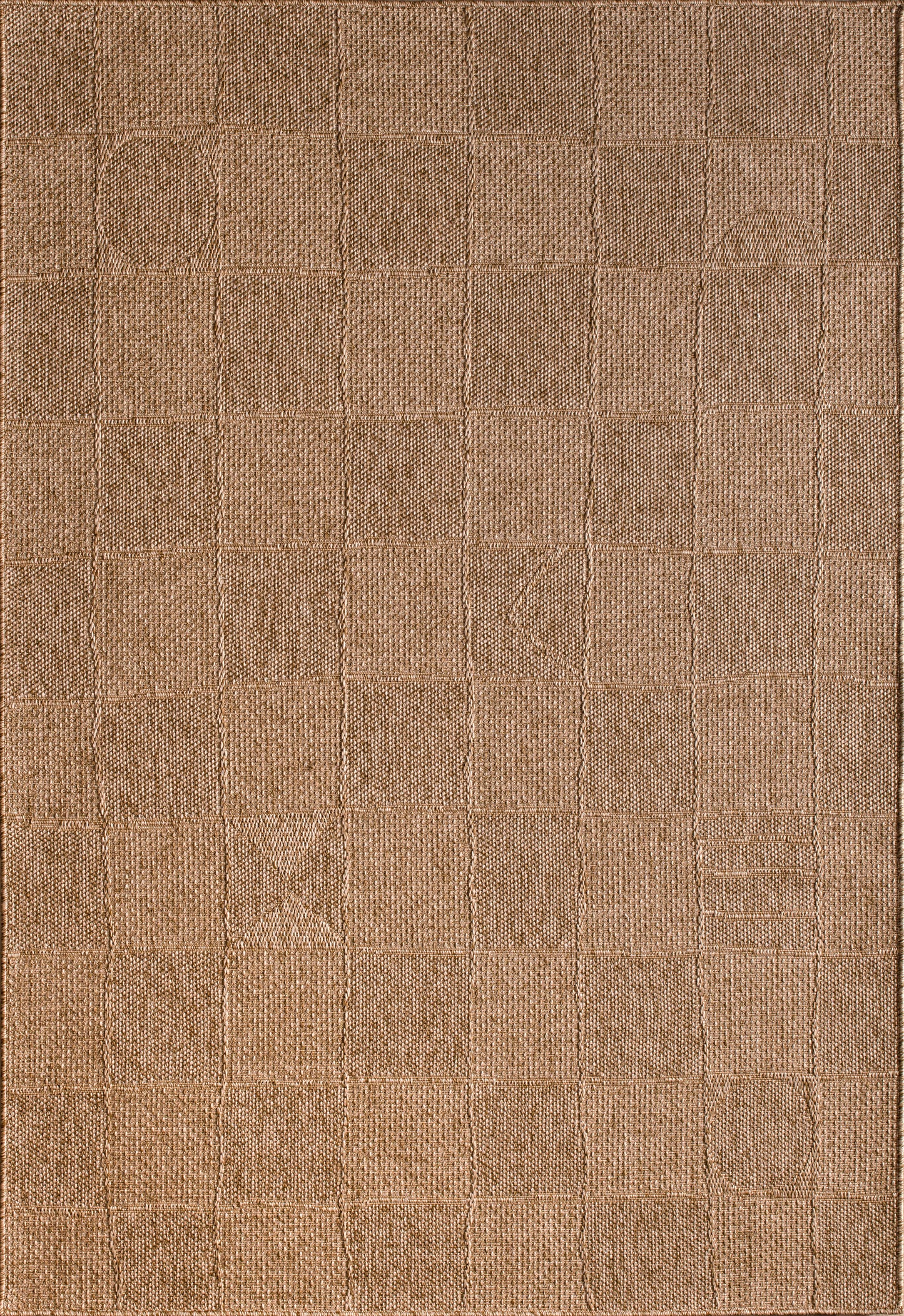 Beige Brown Tribal Checkered Living Room Bedroom Area Rug