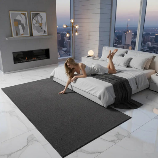 Anthrasite Grey Fluffy Soft Machine Washable Area Rug For Living Room, Bedroom