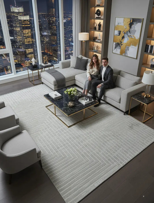 Ladole Rugs Geometric Pattern Home Decor Indoor Area Rug - Amazing Premium Carpet for Living Room, Bedroom, Dining Room, Kitchen, and Office - Grey