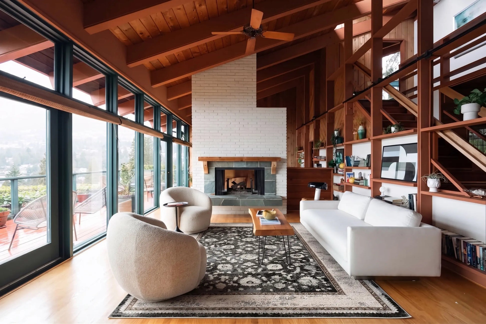 Traditional Modern Area Rug Bordered