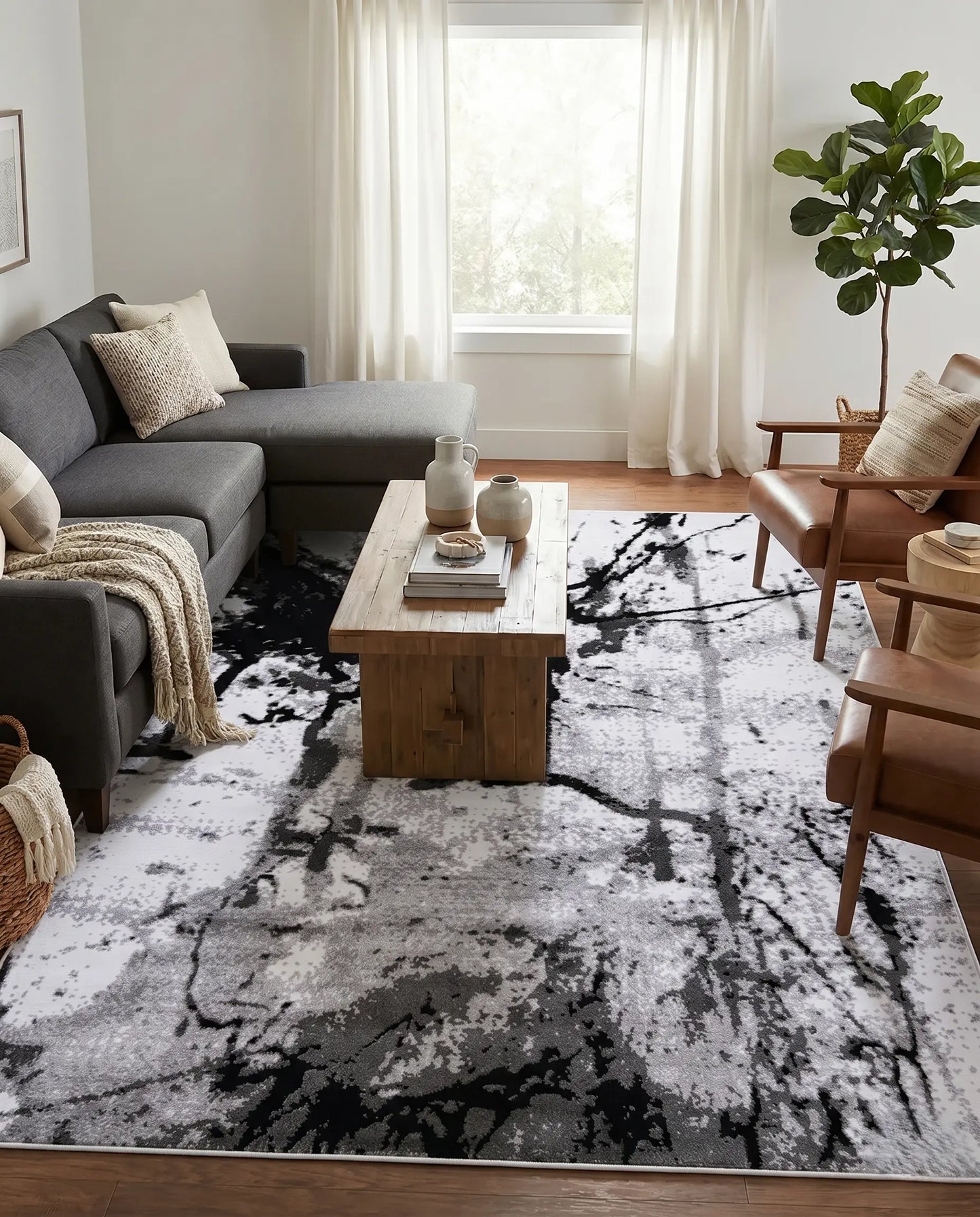 Anise Grey Cream Area Rug