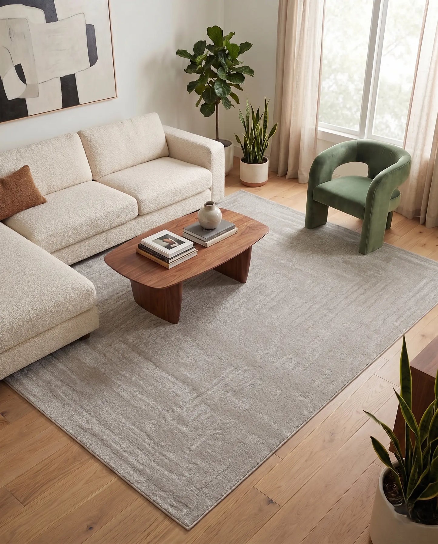 Off White Ivory Textured Abstract Living Room Bedroom Area Rug