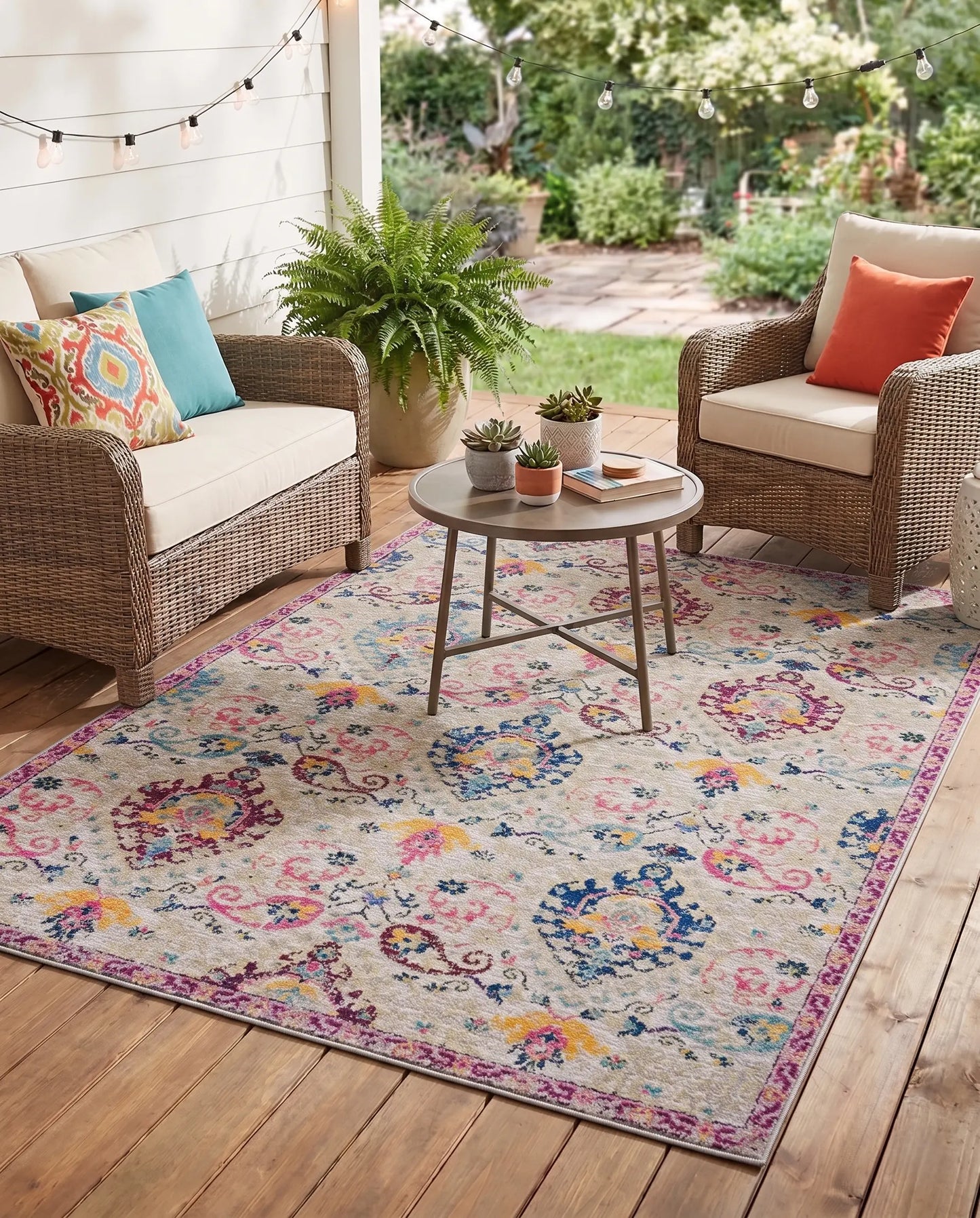 Katrina Beige Cream Paisley Area Rug — Vintage Traditional, Indoor & Outdoor