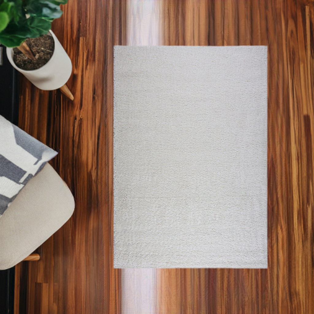 ladole rugs solid color shaggy meknes durable beautiful turkish indoor small mat doormat rug in ivory 110 x 211 57cm x 90cm 2x3 Doormat, Entrance, Balcony, Bathroom, Washroom
