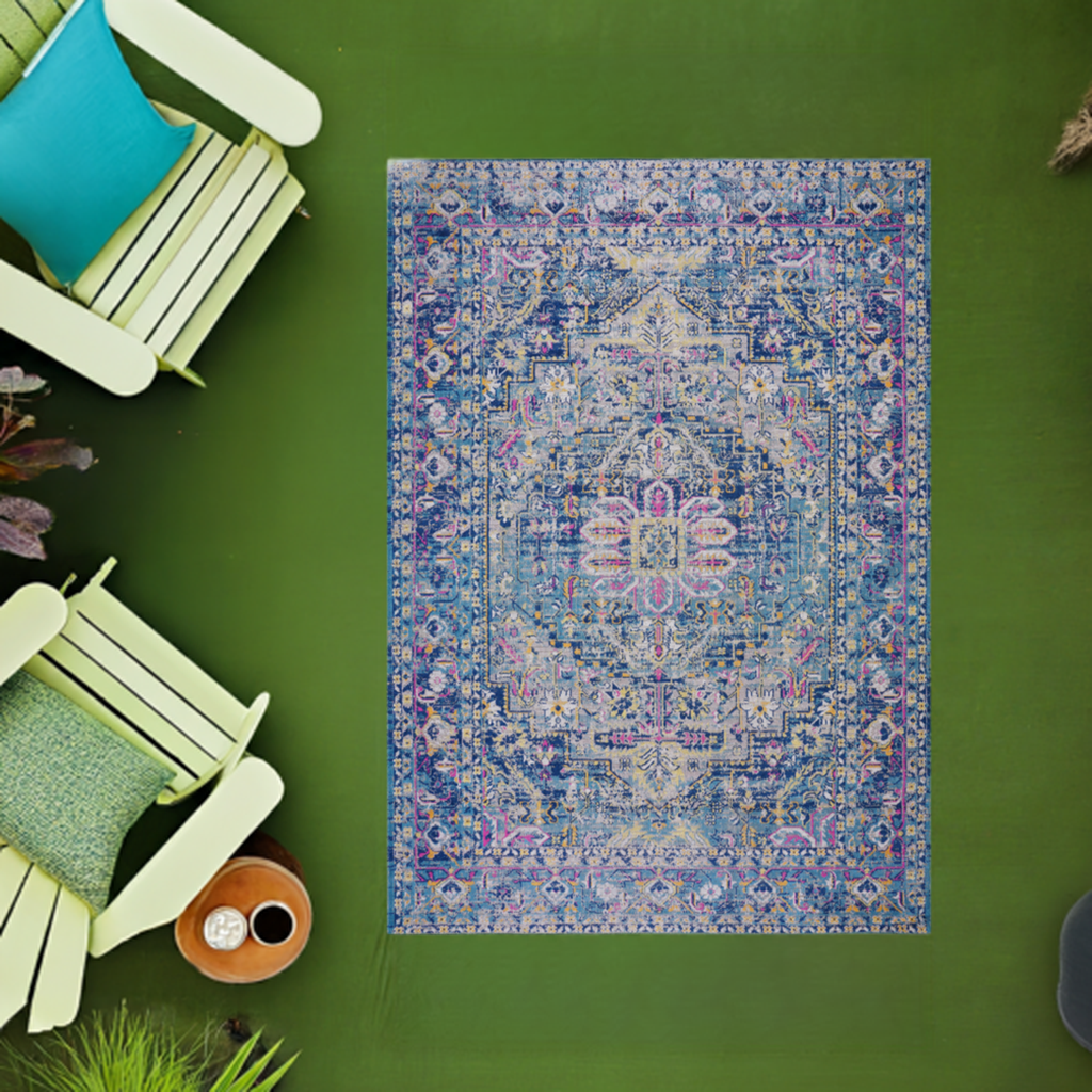 ladole rugs timeless collection rowen beautiful blue traditional outdoor runner 3x5 27 x 411 80cm x 150cm 8x10, 8x11 ft Large Living Room Carpet, Bedroom, Kitchen