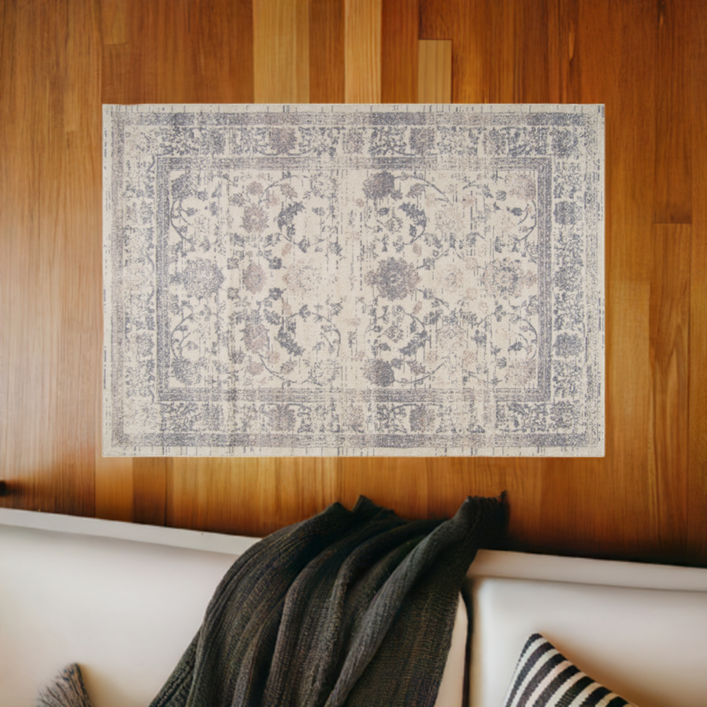 vintage santori cream dark beige area rug 5x7, 5x8 ft Contemporary, Living Room Carpet, Bedroom, Home Office