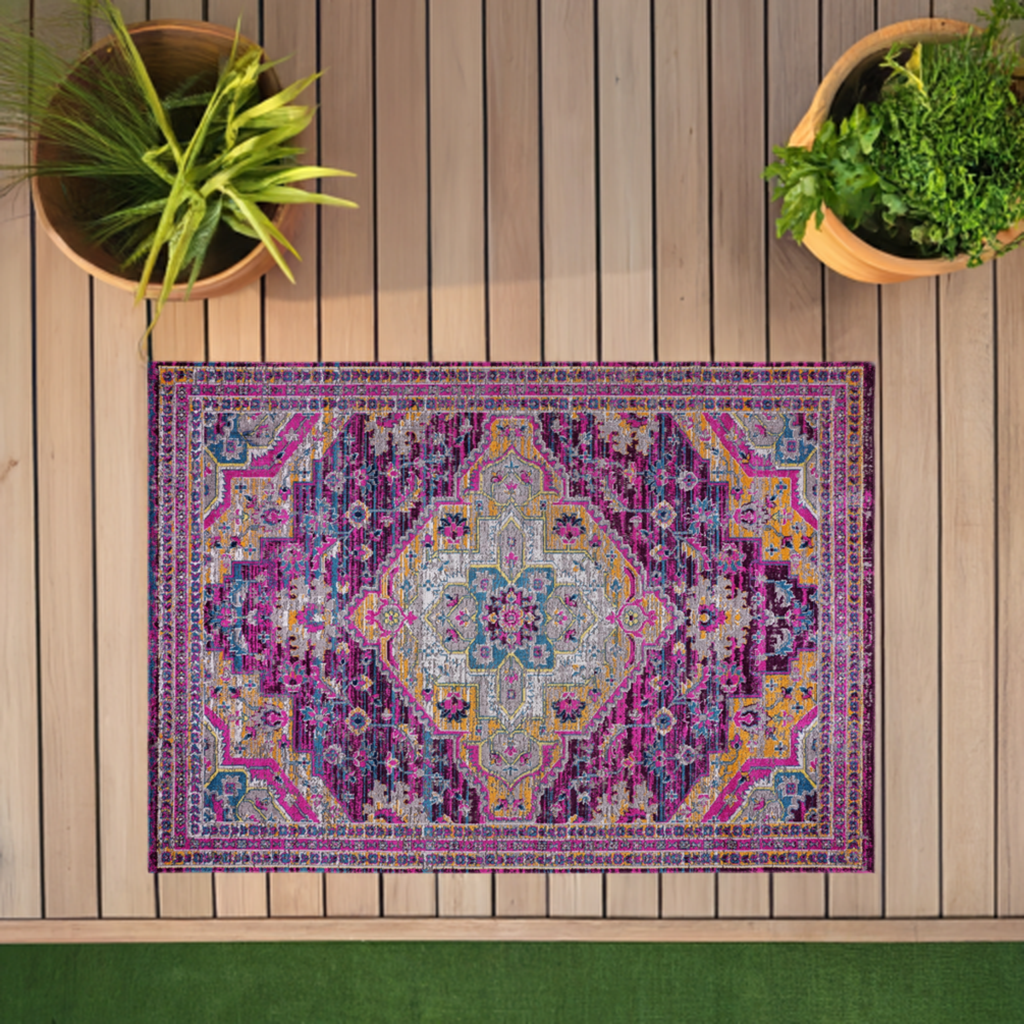 pink purple traditional indoor outdoor area rug for patio porch balcony 8x10, 8x11 ft Large Living Room Carpet, Bedroom, Kitchen