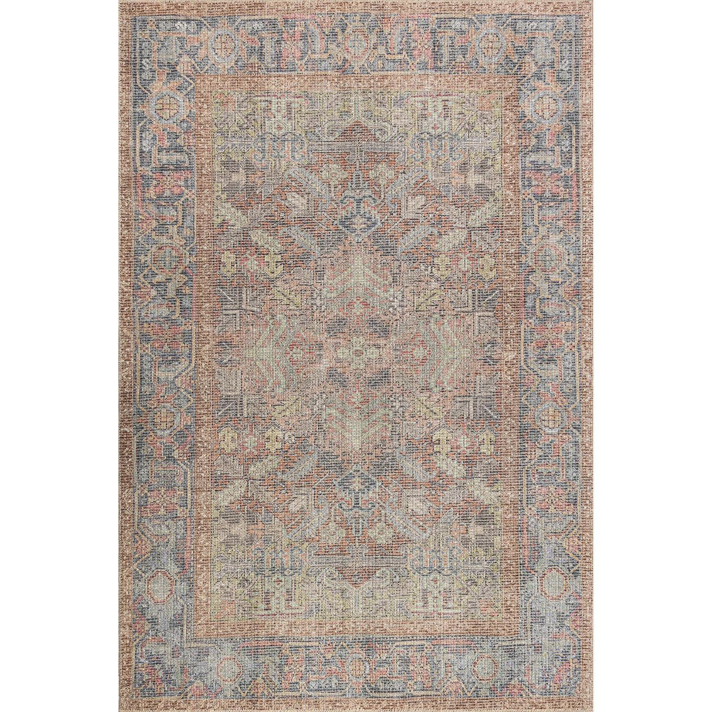 multicolor bordered cotton and polyster machine washable traditional rustic area rug 2x5, 3x5 Runner Rug, Entry Way, Entrance, Balcony, Bedside, Home Office, Table Top