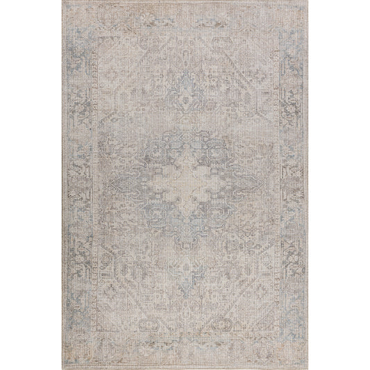 grey ivory cotton and polyster machine washable traditional rustic area rug 2x5, 3x5 Runner Rug, Entry Way, Entrance, Balcony, Bedside, Home Office, Table Top