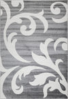 Off White Grey Floral Pattern Area Rug - Ladolerugsca